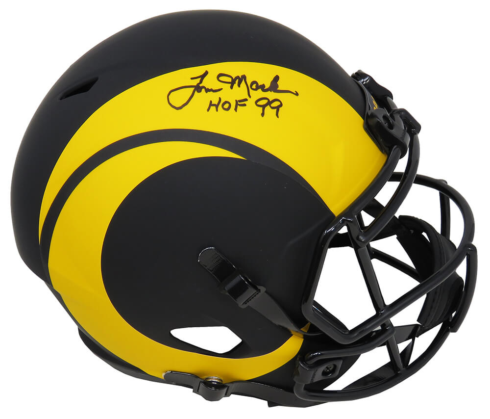 Tom Mack Signed Los Angeles Rams Eclipse Black Matte Riddell Full Size Speed Replica Helmet w/HOF'99 - MACREP322 - Tom Mack Signed Los Angeles Rams Eclipse Black Matte Riddell Full Size Speed Replica Helmet w/HOF'99 product image