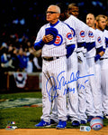 Joe Maddon Signed Chicago Cubs National Anthem 8x10 Photo w/MOY'15 - MAD08P116 - Joe Maddon Signed Chicago Cubs National Anthem 8x10 Photo w/MOY'15 product image