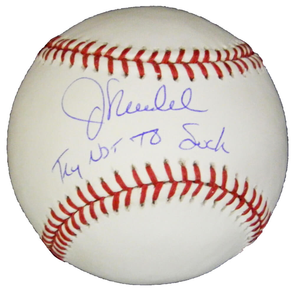 Joe Maddon Signed Rawlings Official MLB Baseball w/Try Not To Suck - MADBSB112 - Joe Maddon Signed Rawlings Official MLB Baseball w/Try Not To Suck product image