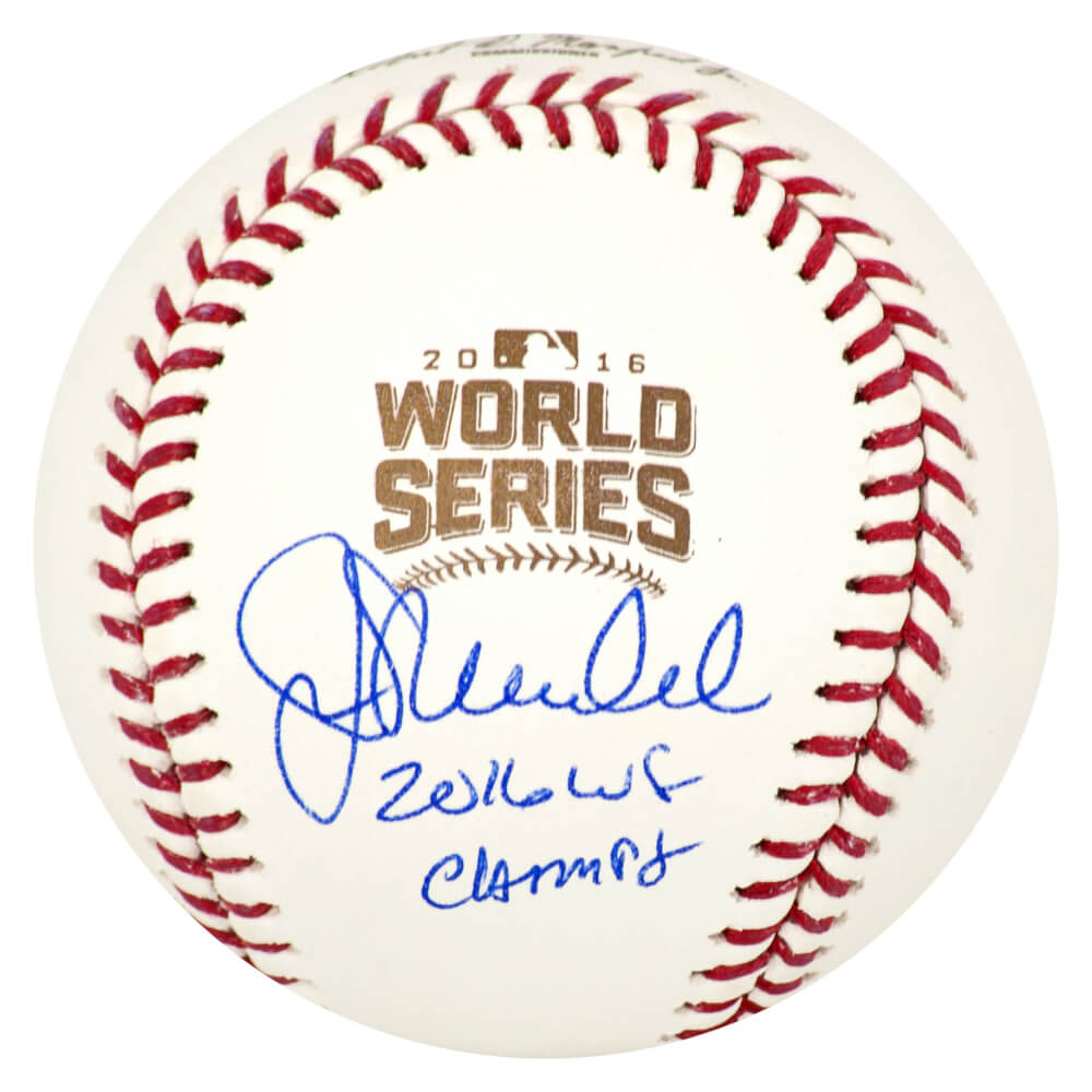 Joe Maddon Signed Rawlings 2016 World Series Baseball w/2016 WS Champs - MADBSB117 - Joe Maddon Signed Rawlings 2016 World Series Baseball w/2016 WS Champs product image