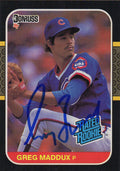 Greg Maddux Signed Chicago Cubs 1987 Donruss Rated Rookie Card #36 - MADCAR103 - Greg Maddux Signed Chicago Cubs 1987 Donruss Rated Rookie Card #36 product image