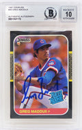 Greg Maddux Signed Chicago Cubs 1987 Donruss Rated Rookie Card #36 - (Beckett Encapsulated / Auto Grade 10)) - MADCAR105 - Greg Maddux Signed Chicago Cubs 1987 Donruss Rated Rookie Card #36 - (Beckett Encapsulated / Auto Grade 10)) product image