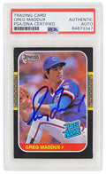 Greg Maddux Signed Chicago Cubs 1987 Donruss Rated Rookie Card #36 - (PSA/DNA Encapsulated) - MADCAR106 - Greg Maddux Signed Chicago Cubs 1987 Donruss Rated Rookie Card #36 - (PSA/DNA Encapsulated) product image