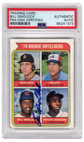 Bill Madlock Signed Chicago Cubs 1974 Topps Rookie Baseball Trading Card #600 - (PSA Encapsulated) - MADCAR121 - Bill Madlock Signed Chicago Cubs 1974 Topps Rookie Baseball Trading Card #600 - (PSA Encapsulated) product image