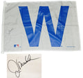 Joe Maddon Signed Chicago Cubs 27x37 White W Flag - MADFLG110 - Joe Maddon Signed Chicago Cubs 27x37 White W Flag product image