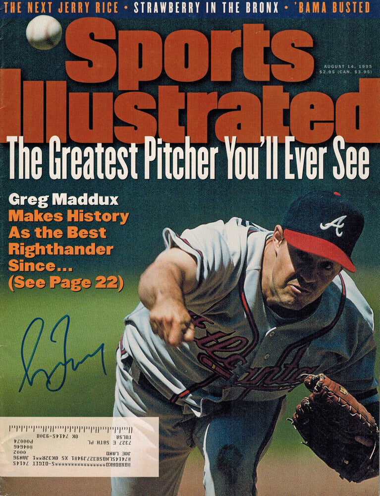 Greg Maddux Signed Braves "The Greatest Pitcher You'll Ever See" Sports Illustrated 8/14/95 - MADMAG100 - Greg Maddux Signed Braves "The Greatest Pitcher You'll Ever See" Sports Illustrated 8/14/95 product image