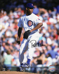 Pat (Patrick) Mahomes Sr. Signed Chicago Cubs White Jersey Pitching 8x10 Photo - MAH08P101 - Pat (Patrick) Mahomes Sr. Signed Chicago Cubs White Jersey Pitching 8x10 Photo product image