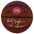Rick Mahorn Signed Detroit Pistons Logo Wilson Alliance NBA Basketball w/89 Champs - MAHBSK202 - Rick Mahorn Signed Detroit Pistons Logo Wilson Alliance NBA Basketball w/89 Champs product image