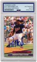 Pat (Patrick) Mahomes Sr. Signed Twins 1992 Fleer Ultra Rookie Baseball Card #398 - (PSA Encapsulated) - MAHCAR102 - Pat (Patrick) Mahomes Sr. Signed Twins 1992 Fleer Ultra Rookie Baseball Card #398 - (PSA Encapsulated) product image