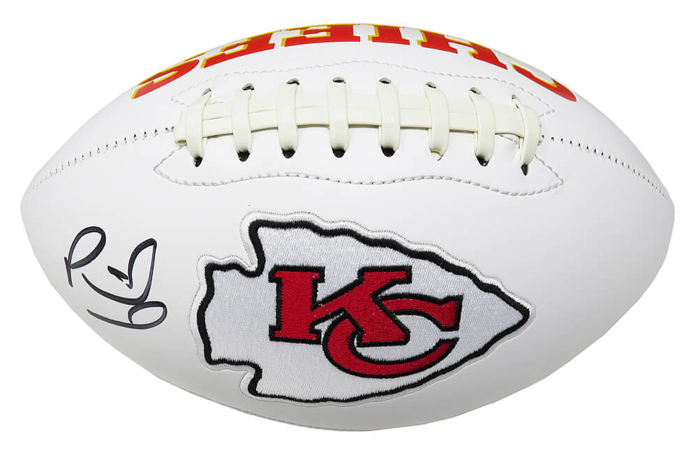 Patrick Mahomes Signed Kansas City Chiefs White Logo Football (JSA) - MAHFTB300 - Patrick Mahomes Signed Kansas City Chiefs White Logo Football (JSA) product image