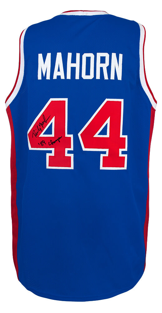 Rick Mahorn Signed Blue Custom Basketball Jersey w/89 Champs - MAHJRY200 - Rick Mahorn Signed Blue Custom Basketball Jersey w/89 Champs product image