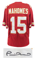 Patrick Mahomes Signed Red Custom Football Jersey (Beckett) - MAHJRY302 - Patrick Mahomes Signed Red Custom Football Jersey (Beckett) product image
