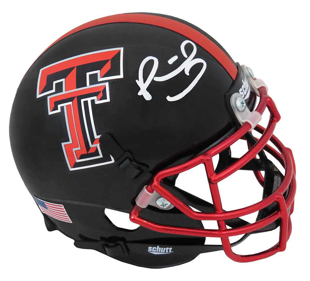 Patrick Mahomes Signed Texas Tech Black Schutt Mini Helmet (JSA) - MAHMIN303 - Patrick Mahomes Signed Texas Tech Black Schutt Mini Helmet (JSA) product image