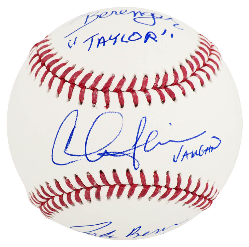 Charlie Sheen, Corbin Bernsen & Tom Berenger Signed Rawlings MLB Baseball w/Character Names - MAJBSB502 - Charlie Sheen, Corbin Bernsen & Tom Berenger Signed Rawlings MLB Baseball w/Character Names product image