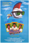 Charlie Sheen, Corbin Bernsen & Tom Berenger Signed Major League 27x40 Full Size Movie Poster w/Taylor, Dorn - MAJPST506 - Charlie Sheen, Corbin Bernsen & Tom Berenger Signed Major League 27x40 Full Size Movie Poster w/Taylor, Dorn product image