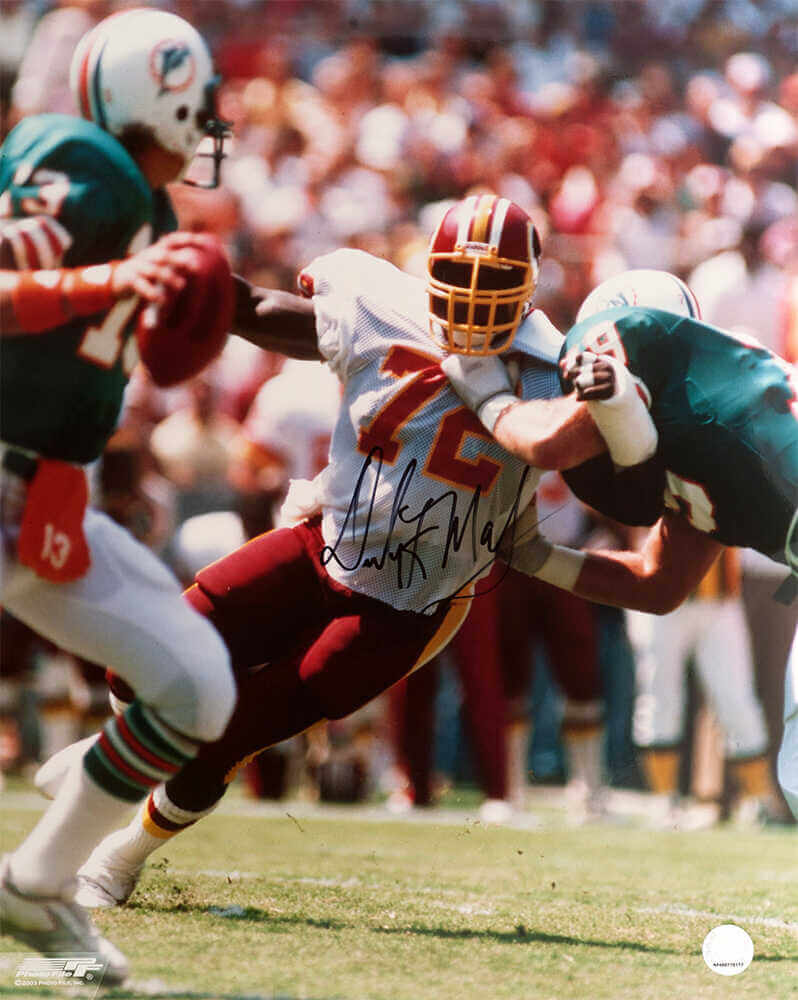Dexter Manley Signed Washington Football Team Action vs Dolphins 16x20 Photo - MAN16P300 - Dexter Manley Signed Washington Football Team Action vs Dolphins 16x20 Photo product image