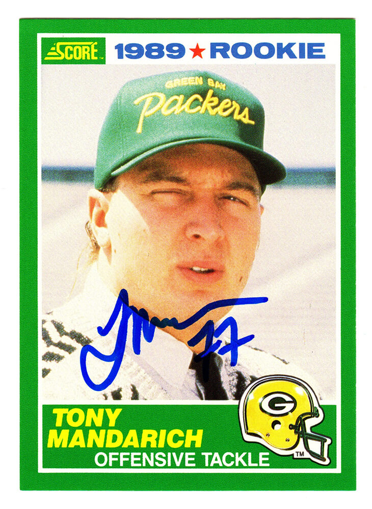 Tony Mandarich Signed Green Bay Packers 1989 Score Football Rookie Card #269 - MANCAR300 - Tony Mandarich Signed Green Bay Packers 1989 Score Football Rookie Card #269 product image