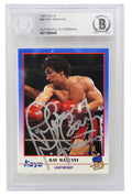Ray Mancini Signed 1991 Kayo Boxing Trading Card #86 w/Boom Boom - (Beckett Encapsulated) - MANCAR500 - Ray Mancini Signed 1991 Kayo Boxing Trading Card #86 w/Boom Boom - (Beckett Encapsulated) product image