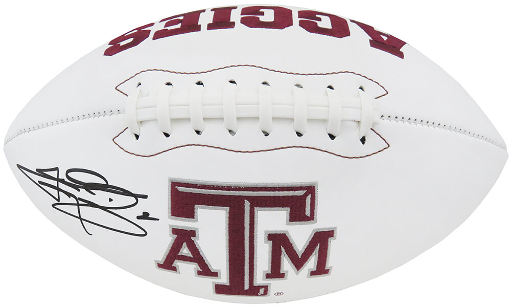 Johnny Manziel Signed Texas A&M White Logo Football - MANFTB302 - Johnny Manziel Signed Texas A&M White Logo Football product image