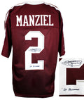 Johnny Manziel Signed Maroon Custom College Football Jersey w/'12 Heisman (JSA) - MANJRY310 - Johnny Manziel Signed Maroon Custom College Football Jersey w/'12 Heisman (JSA) product image