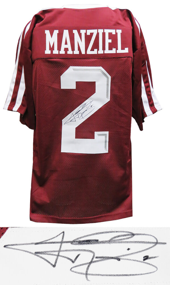 Johnny Manziel Signed Maroon Custom College Football Jersey - MANJRY313 - Johnny Manziel Signed Maroon Custom College Football Jersey product image