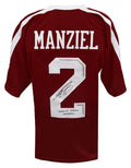 Johnny Manziel Signed Maroon Custom Football Jersey w/Johnny F*^ckin Football - MANJRY317 - Johnny Manziel Signed Maroon Custom Football Jersey w/Johnny F*^ckin Football product image