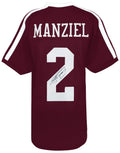 Johnny Manziel Signed Maroon Custom Football Jersey - MANJRY318 - Johnny Manziel Signed Maroon Custom Football Jersey product image