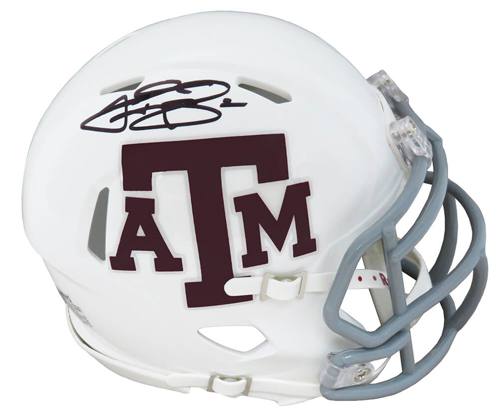 Johnny Manziel Signed Texas A&M Aggies White Riddell Speed Mini Helmet - MANMIN341 - Johnny Manziel Signed Texas A&M Aggies White Riddell Speed Mini Helmet product image