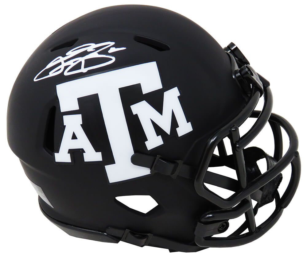 Johnny Manziel Signed Texas A&M Eclipse Black Matte Riddell Speed Mini Helmet - MANMIN342 - Johnny Manziel Signed Texas A&M Eclipse Black Matte Riddell Speed Mini Helmet product image