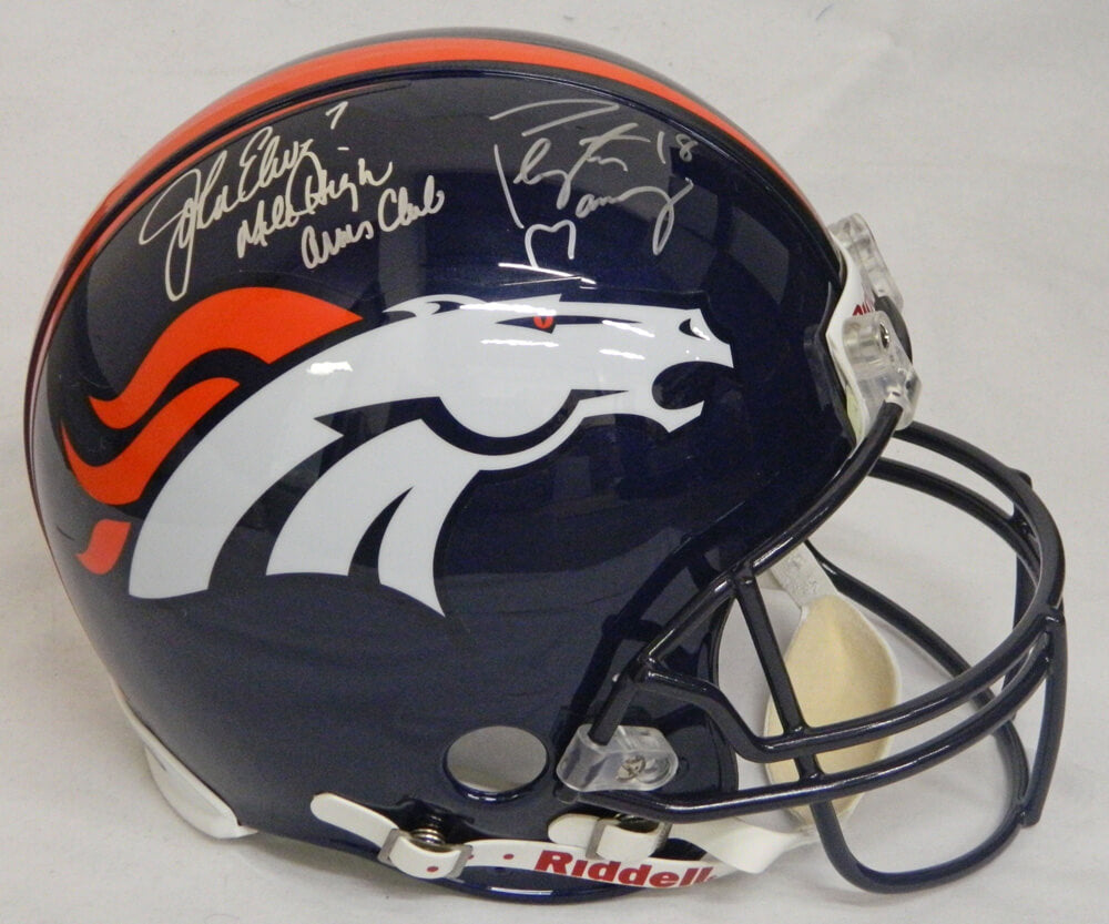 Peyton Manning & John Elway Dual-Signed Broncos Authentic Proline Helmet w/Mile High Arms Club - MANPRO300 - Peyton Manning & John Elway Dual-Signed Broncos Authentic Proline Helmet w/Mile High Arms Club product image