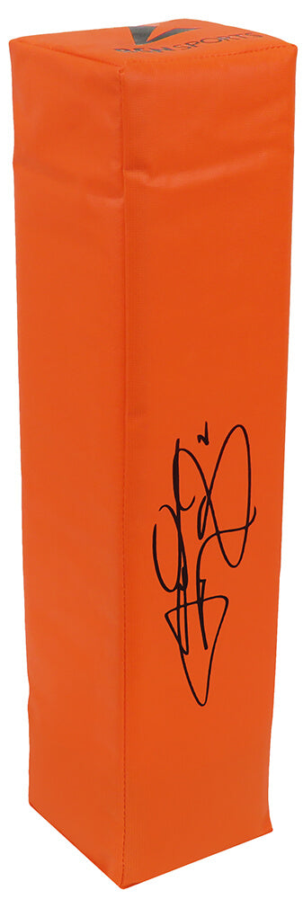 Johnny Manziel Signed Orange Endzone Football Pylon - MANPYL301 - Johnny Manziel Signed Orange Endzone Football Pylon product image