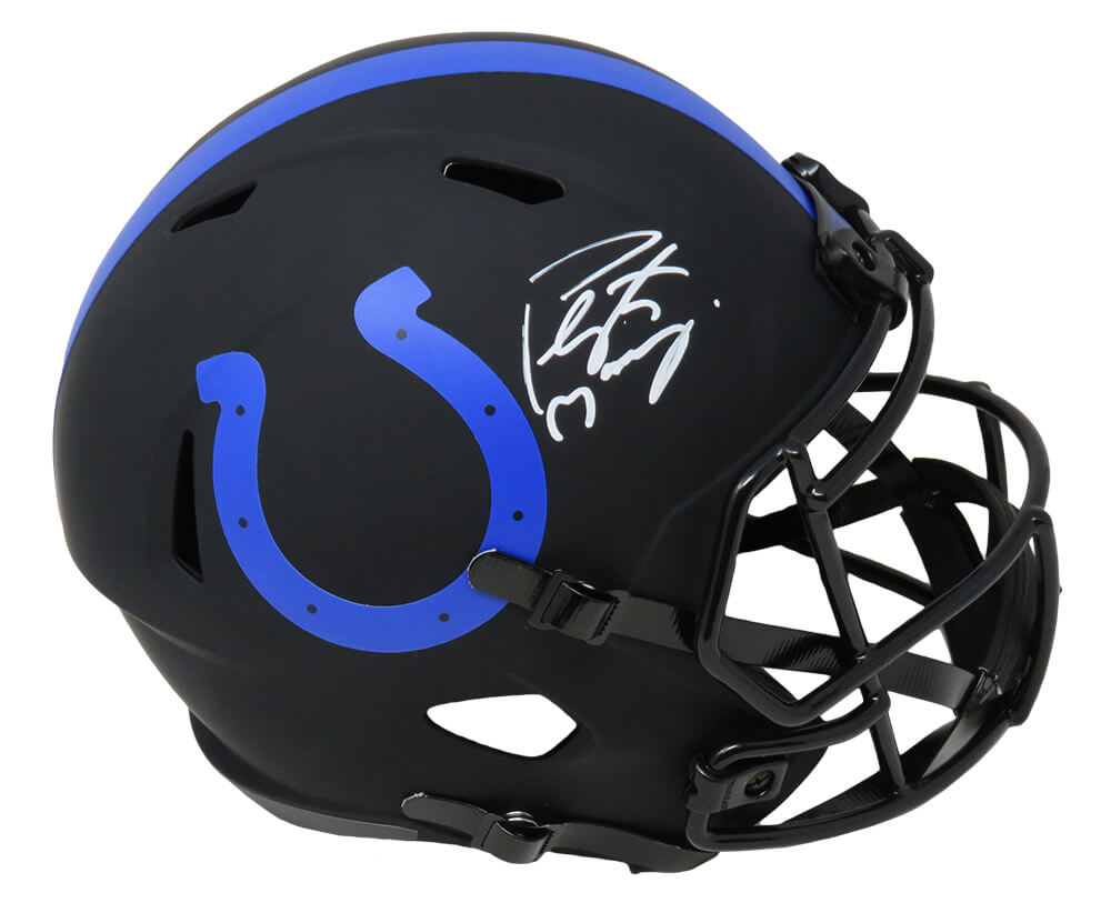 Peyton Manning Signed Indianapolis Colts Eclipse Black Matte Riddell Full Size Speed Replica Helmet - MANREP305 - Peyton Manning Signed Indianapolis Colts Eclipse Black Matte Riddell Full Size Speed Replica Helmet product image