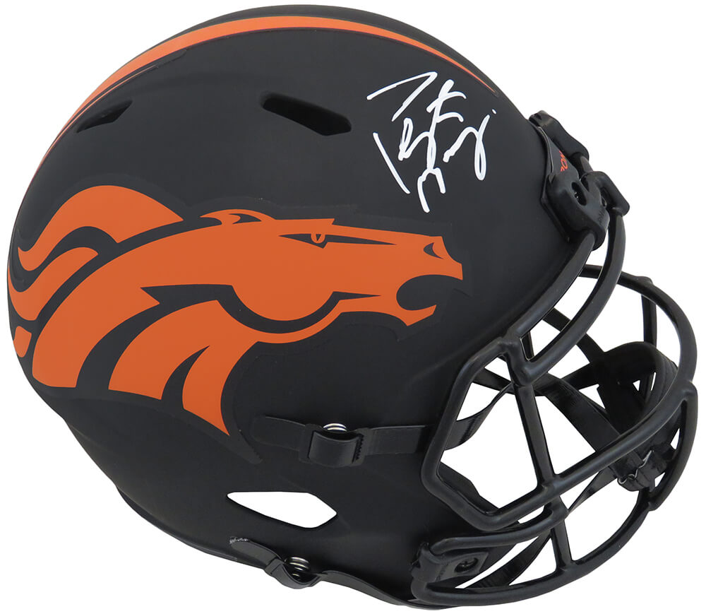 Peyton Manning Signed Denver Broncos Eclipse Black Matte Riddell Full Size Speed Replica Helmet (Fanatics) - MANREP310 - Peyton Manning Signed Denver Broncos Eclipse Black Matte Riddell Full Size Speed Replica Helmet (Fanatics) product image