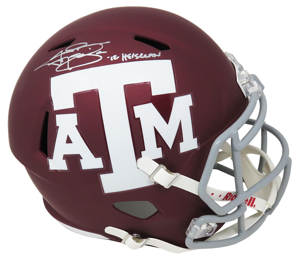 Johnny Manziel Signed Texas A&M Riddell Full Size Speed Replica Helmet w/12 Heisman - MANREP320 - Johnny Manziel Signed Texas A&M Riddell Full Size Speed Replica Helmet w/12 Heisman product image