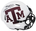 Johnny Manziel Signed Texas A&M Lunar Eclipse White Matte Riddell Full Size Speed Replica Helmet w/Johnny F*^ckin Football - MANREP325 - Johnny Manziel Signed Texas A&M Lunar Eclipse White Matte Riddell Full Size Speed Replica Helmet w/Johnny F*^ckin Football product image