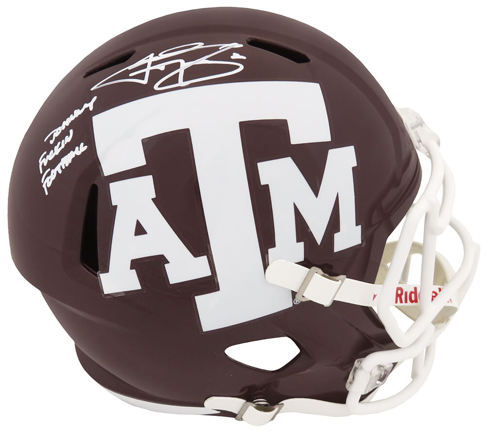 Johnny Manziel Signed Texas A&M Maroon Riddell Full Size Speed Replica Helmet w/Johnny F*^ckin Football - MANREP327 - Johnny Manziel Signed Texas A&M Maroon Riddell Full Size Speed Replica Helmet w/Johnny F*^ckin Football product image
