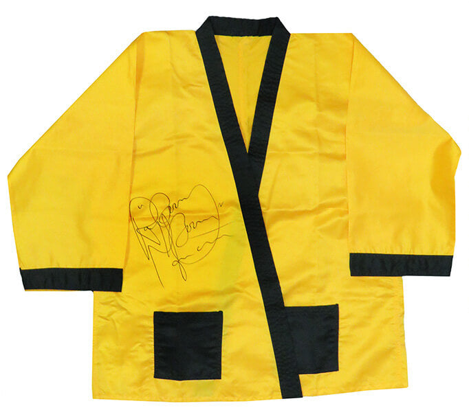 Ray Mancini Signed Everlast Yellow Boxing Robe w/Boom Boom - MANROB501 - Ray Mancini Signed Everlast Yellow Boxing Robe w/Boom Boom product image