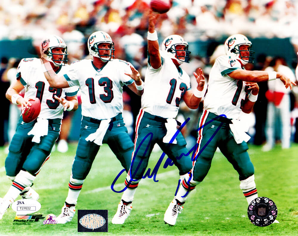 Dan Marino Signed Miami Dolphins Multi Exposure Passing 8x10 Photo (Marino Hologram) - MAR08P303 - Dan Marino Signed Miami Dolphins Multi Exposure Passing 8x10 Photo (Marino Hologram) product image