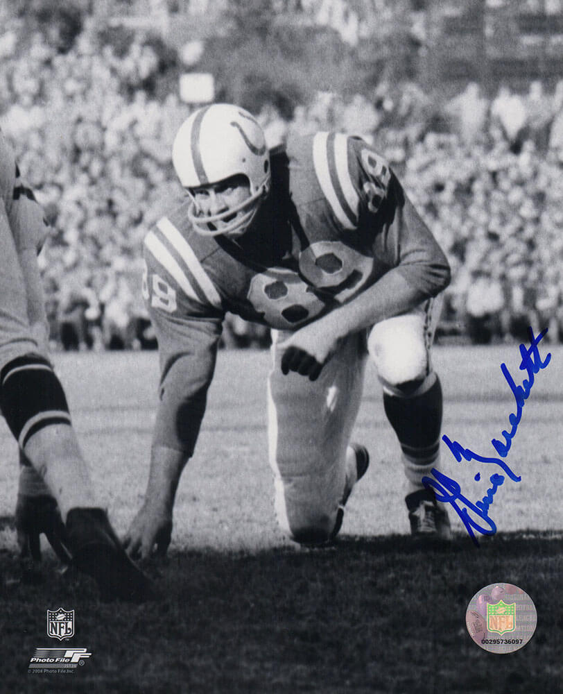 Gino Marchetti Signed Colts B&W Stance Action 8x10 Photo - MAR08P345TW - Gino Marchetti Signed Colts B&W Stance Action 8x10 Photo product image