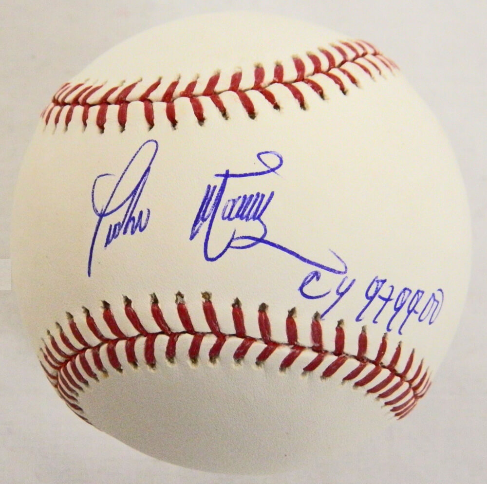 Pedro Martinez Signed Official MLB Baseball w/Cy '97'99'00 - MARBSB102 - Pedro Martinez Signed Official MLB Baseball w/Cy '97'99'00 product image