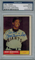 Juan Marichal Signed Giants 1961 Topps Rookie Card #417 PSA/DNA - MARCAR100 - Juan Marichal Signed Giants 1961 Topps Rookie Card #417 PSA/DNA product image
