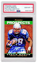 Curtis Martin Signed New England Patriots 1995 SP Foil Rookie Football Card #18 - (PSA Encapsulated / Auto Grade 10) - MARCAR314 - Curtis Martin Signed New England Patriots 1995 SP Foil Rookie Football Card #18 - (PSA Encapsulated / Auto Grade 10) product image