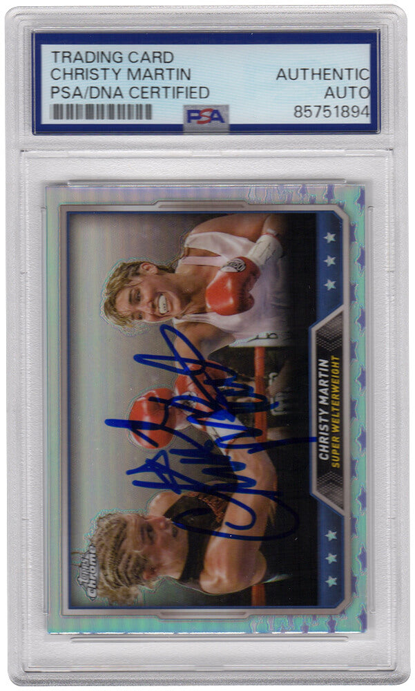 Christy Martin Signed 2024 Topps Chrome Refractor Boxing Trading Card #71 - (PSA Encapsulated) - MARCAR502 - Christy Martin Signed 2024 Topps Chrome Refractor Boxing Trading Card #71 - (PSA Encapsulated) product image