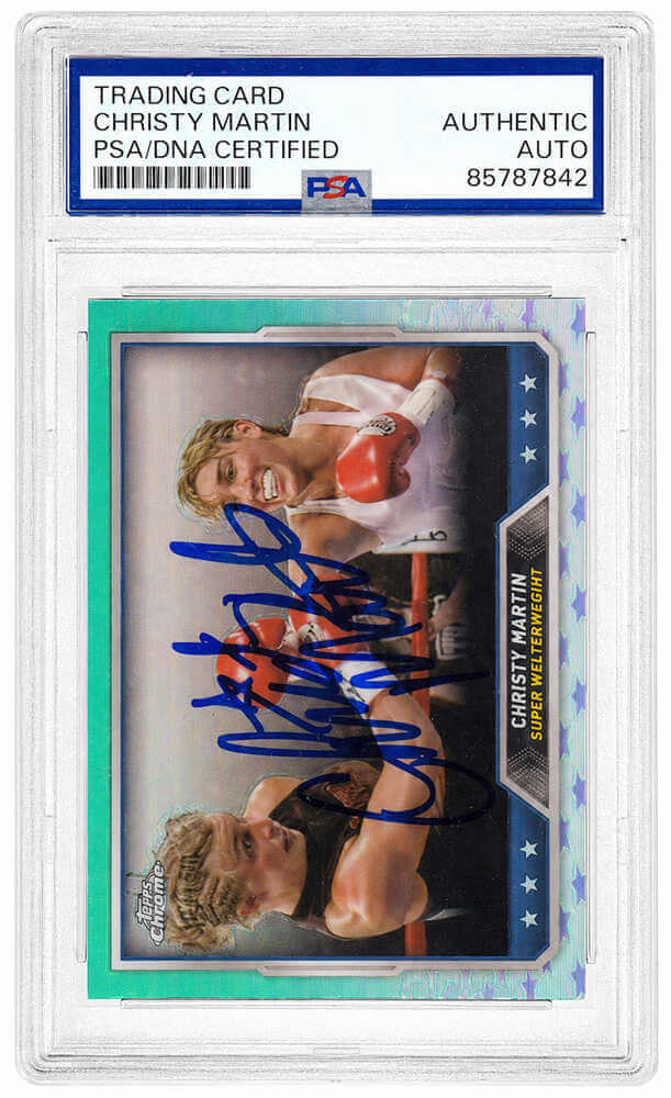 Christy Martin Signed 2024 Topps Green Chrome Boxing Trading Card #71 - (PSA Encapsulated) - MARCAR504 - Christy Martin Signed 2024 Topps Green Chrome Boxing Trading Card #71 - (PSA Encapsulated) product image