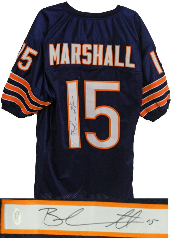 Brandon Marshall Signed Navy Custom Jersey - JSA Spence - MARJRY301 - Brandon Marshall Signed Navy Custom Jersey - JSA Spence product image