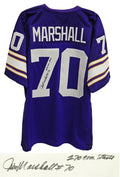Jim Marshall Signed Purple Custom Throwback Jersey w/270 Con. Starts - MARJRY303 - Jim Marshall Signed Purple Custom Throwback Jersey w/270 Con. Starts product image