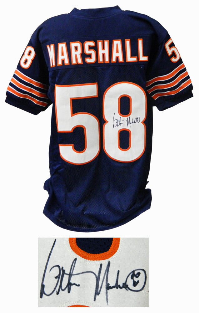 Wilber Marshall Signed Navy Custom Football Jersey - MARJRY321 - Wilber Marshall Signed Navy Custom Football Jersey product image