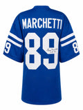 Gino Marchetti Signed Blue Throwback Custom Football Jersey w/HOF'72 - MARJRY335TW - Gino Marchetti Signed Blue Throwback Custom Football Jersey w/HOF'72 product image
