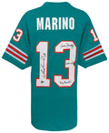 Dan Marino & Sean Young Dual Signed Teal Custom Football Jersey w/Ray Finkle, Laces Out Dan - MARJRY345 - Dan Marino & Sean Young Dual Signed Teal Custom Football Jersey w/Ray Finkle, Laces Out Dan product image