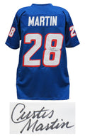 Curtis Martin Signed Blue Throwback Custom Football Jersey - MARJRY352 - Curtis Martin Signed Blue Throwback Custom Football Jersey product image